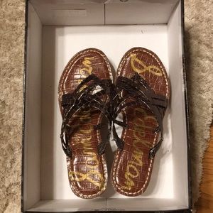 Sam Edelman pewter wedges brand new never worn